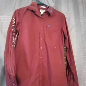 Ariat Men's Burgundy Long Sleeve Shirt